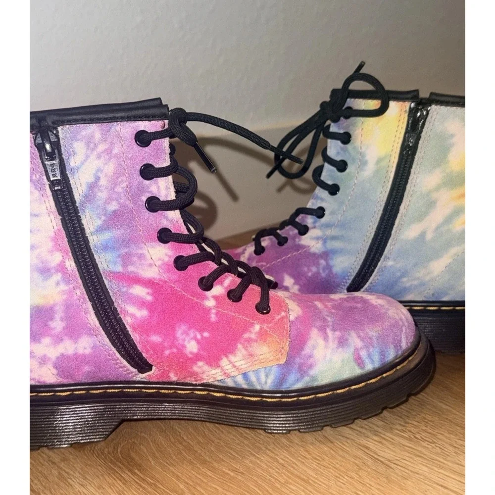 DR. MARTENS 1460 J Tie-Dye Combat Boots Kids US 13 UK 12 EU 31